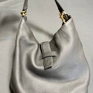 J Crew Signet in Italian Black Leather Hobo Bag Convertible Gently Used Classic